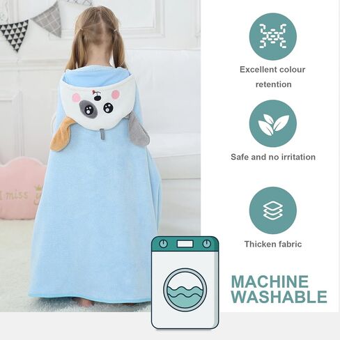MICHLEY Cartoon Hooded Baby Towel Unisex, Premium Soft Swimming Bathrobe Large Washcloths 31.5" x 53" for 0-9T (Giraffe) in Saudi Arabia