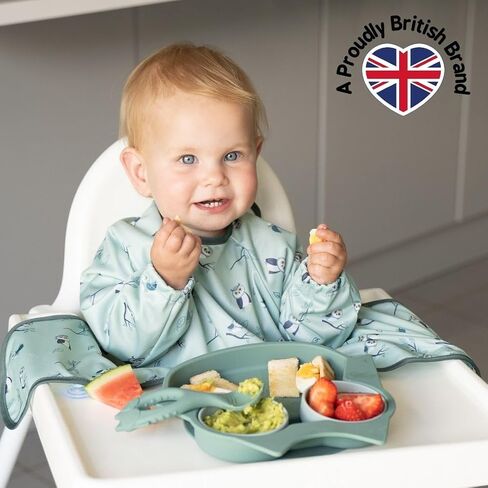 Tidy Tot ®™ Baby and Toddler Suction Plate for Feeding and Weaning | Silicone Plate with Secure Suction | Removable Plate Divider Pots with Lids. Suction Plates for Babies from 6 Months. Owl and Fox in Saudi Arabia
