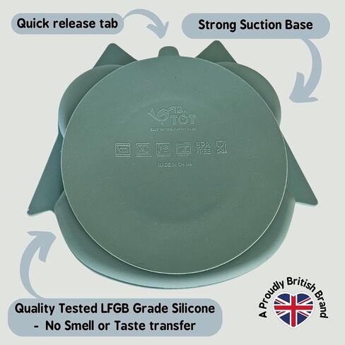 Tidy Tot ®™ Baby and Toddler Suction Plate for Feeding and Weaning | Silicone Plate with Secure Suction | Removable Plate Divider Pots with Lids. Suction Plates for Babies from 6 Months. Owl and Fox in Saudi Arabia