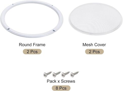 MECCANIXITY Speaker Grill Cover 10" White Mesh Subwoofer Grill Horn Guard Protector with Screws for Home Audio DIY White Frame 2 Pack in Saudi Arabia
