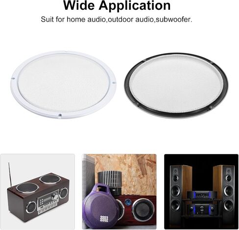 MECCANIXITY Speaker Grill Cover 10" White Mesh Subwoofer Grill Horn Guard Protector with Screws for Home Audio DIY White Frame 2 Pack in Saudi Arabia