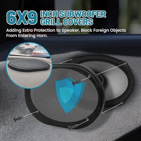6x9 Inch Metal Mesh Round Speaker Grill Cover, 6x9 Universal Speaker Grills Decorative for Car Speaker Mounting Home Audio DIY, Mesh Subwoofer Grill Horn Guard Protective Case in Saudi Arabia