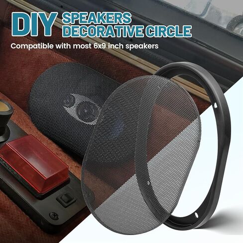 6x9 Inch Metal Mesh Round Speaker Grill Cover, 6x9 Universal Speaker Grills Decorative for Car Speaker Mounting Home Audio DIY, Mesh Subwoofer Grill Horn Guard Protective Case in Saudi Arabia