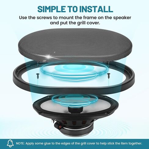 6x9 Inch Metal Mesh Round Speaker Grill Cover, 6x9 Universal Speaker Grills Decorative for Car Speaker Mounting Home Audio DIY, Mesh Subwoofer Grill Horn Guard Protective Case in Saudi Arabia