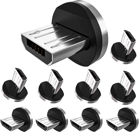 Magnetic Connector Tips Head for Type C Android Devices (10 Pack), 360° Rotating Strong Magnetic Phone Cable USB C Adapter (10 pack tips for type c) in Saudi Arabia