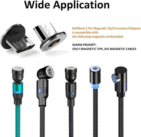 Magnetic Connector Tips Head for Type C Android Devices (10 Pack), 360° Rotating Strong Magnetic Phone Cable USB C Adapter (10 pack tips for type c) in Saudi Arabia