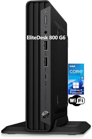 كمبيوتر مكتبي HP EliteDesk 800 G6 Business Mini PC، Core i5-10500 2.3 جيجا هرتز حتى 3.8 جيجا هرتز، ذاكرة وصول عشوائي DDR4 سعة 32 جيجا بايت، 1 تيرابايت SSD، واي فاي، نوع C، لوحة مفاتيح وماوس، Windows 11 Pro (متجدد) in Kuwait