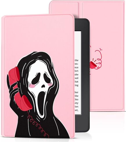 Trendy Fan for Kindle Paperwhite 11th Generation Case 6.8 inch 2021/Signature Edition Cute Cartoon Skull Kawaii Teen Kids Girls Folio Cover with Auto Sleep/Wake for Kindle Paperwhite 2021 E-Reader in Saudi Arabia