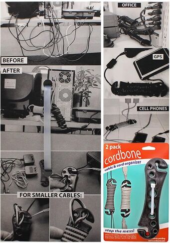 Cord Bone Cord/Cable Management Kit - Effortless Cable Management - Perfect for Home, Office, Gaming, Travel, Compact, Compatible with all Types of Cables Including Computer Cords,Phone Chargers in Saudi Arabia