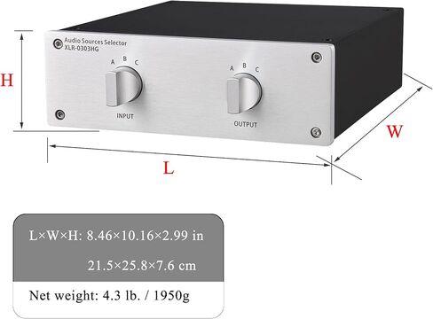 3 to 3 (3 in 3 OUT) XLR Balanced Stereo Audio Switcher Passive selector Pre- and Post-amplifier distribution box (XLR 0303) in Saudi Arabia