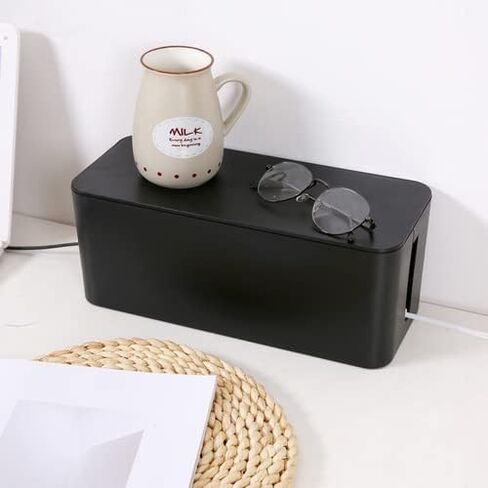 مجموعة Suwimut مكونة من 3 صناديق لإدارة الكابلات، صندوق منظم لأسلاك تخزين كبيرة وغطاء للمكتب والتلفزيون والكمبيوتر وجهاز التوجيه ومحور USB لحماية وإخفاء شريط الطاقة، وواقي التيار الزائد، والأسلاك in Kuwait