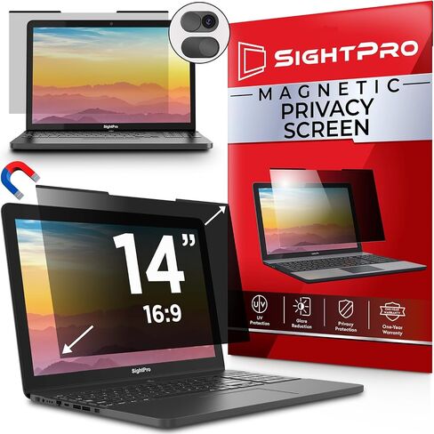 Magnetic Laptop Privacy Screen 14 Inch 16:9 - Removable Computer Privacy Filter Shield and Anti-Glare Protector in Saudi Arabia