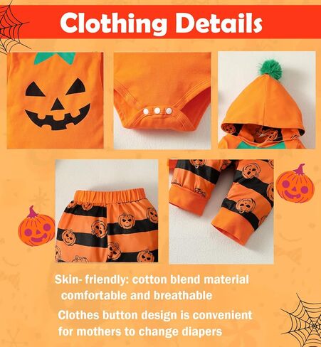 ملابس الأطفال حديثي الولادة للهالوين ملابس اليقطين ملابس اليقطين in Kuwait