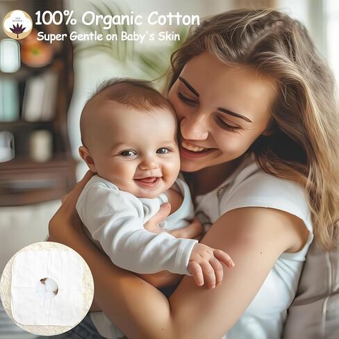 Smluckg Organic Baby Washcloths 10 Pack - Reusable Baby Wipes for Delicate Skin, Ultra Soft and Gentle Kids Face Wipes, Perfect for Newborn Girls and Boys (Multicolor, 10 Pack) in Saudi Arabia