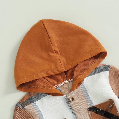 Douhoow Infant Baby Fall Clothes Boy Girl Plaid Hoodie Sweatshirt Romper Flannel Tops+ Sweatpants Festival Outfits in Saudi Arabia