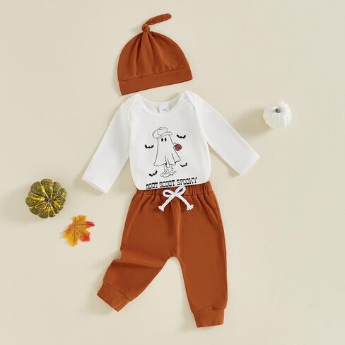 VISGOGO My First Halloween Baby Boy Girl Outfits Clothes Set 0 3 6 12 18 Months Newborn Romper + Pants + Hat in Saudi Arabia