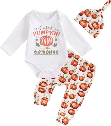 VISGOGO My First Halloween Baby Boy Girl Outfits Clothes Set 0 3 6 12 18 Months Newborn Romper + Pants + Hat in Saudi Arabia