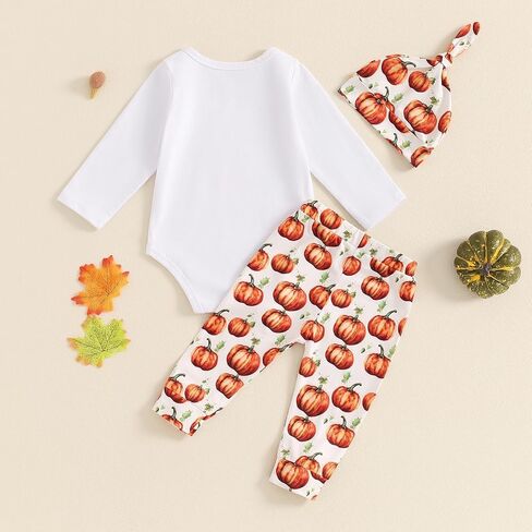VISGOGO My First Halloween Baby Boy Girl Outfits Clothes Set 0 3 6 12 18 Months Newborn Romper + Pants + Hat in Saudi Arabia