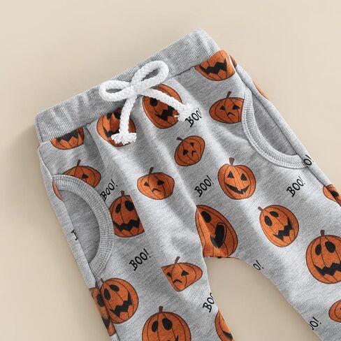 Baby Boy Girl My First Halloween Outfit Pumpkin Sweatshirt Top+Drawstring Long Pants Newborn Halloween 2Pcs Clothes in Saudi Arabia
