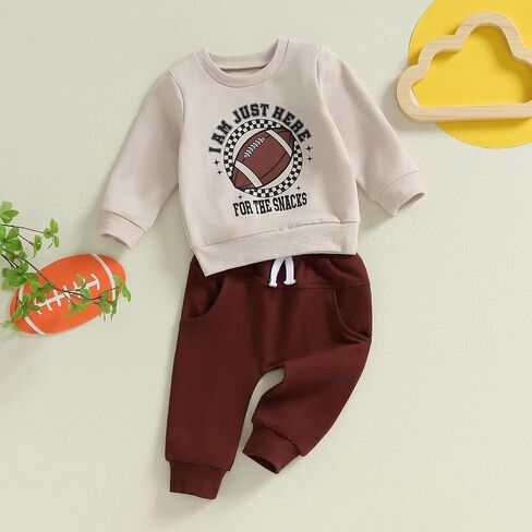 سويت شيرت للأطفال الصغار من Mamas Little Man بأكمام طويلة، سروال ركض، ملابس خريف، مجموعة ملابس شتوية in Kuwait