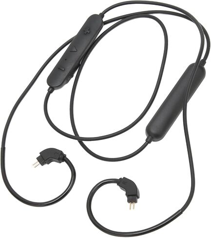 Headphones Bluetooth Wireless Adapter Cable, 2 Pin Rechargeable Replacement in Ear Earbuds Cable Adapter Cord with Mic and Volume Control in Saudi Arabia