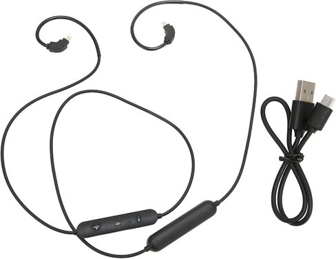 Headphones Bluetooth Wireless Adapter Cable, 2 Pin Rechargeable Replacement in Ear Earbuds Cable Adapter Cord with Mic and Volume Control in Saudi Arabia