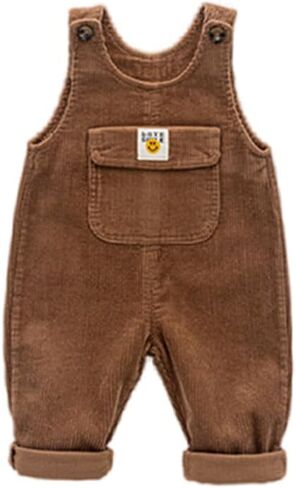 Baby Boy Girl Suspender Overalls Infant Toddler Corduroy Straps Outfits Pants Romper Jumpsuit with pockets in Saudi Arabia