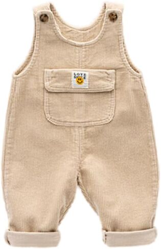 Baby Boy Girl Suspender Overalls Infant Toddler Corduroy Straps Outfits Pants Romper Jumpsuit with pockets in Saudi Arabia