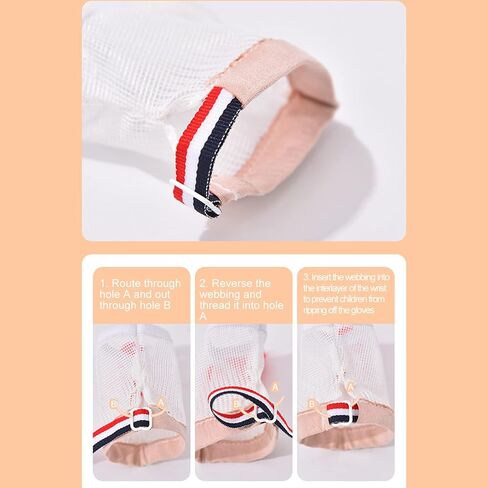 Silicone Toddler Baby Finger Guard with Breathable Mesh Wrist Band and Round Massage Bumps, Thumb Sucking Stop for Kids, Effective Thumb Sucking Glove Treatment Kit in Saudi Arabia