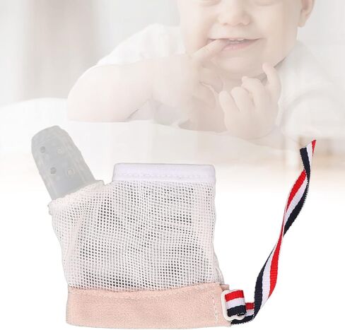 Silicone Toddler Baby Finger Guard with Breathable Mesh Wrist Band and Round Massage Bumps, Thumb Sucking Stop for Kids, Effective Thumb Sucking Glove Treatment Kit in Saudi Arabia
