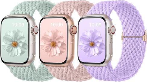3 Pack Braided Stretchy Solo Loop Compatible for Apple Watch Bands 38mm 40mm 41mm 42mm 44mm 45mm 49mm for Women Men, Nylon Elastic Strap Wristbands for iWatch Series 9 8 7 6 5 4 3 2 1 SE Ultra/Ultra2 in Kuwait