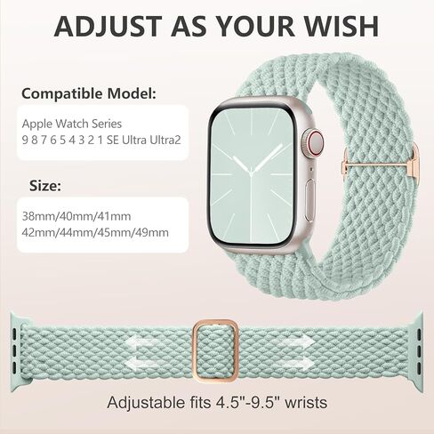 3 Pack Braided Stretchy Solo Loop Compatible for Apple Watch Bands 38mm 40mm 41mm 42mm 44mm 45mm 49mm for Women Men, Nylon Elastic Strap Wristbands for iWatch Series 9 8 7 6 5 4 3 2 1 SE Ultra/Ultra2 in Kuwait