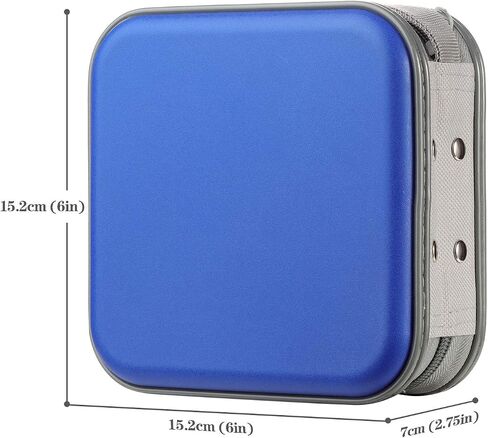 alavisxf xx CD Case, 48 Capacity Hard Plastic DVD Case Portable Zipper CD Case Holder Large Storage Disc Wallet Bag for Car Home Travel (Blue, 48 Capacity) in Saudi Arabia