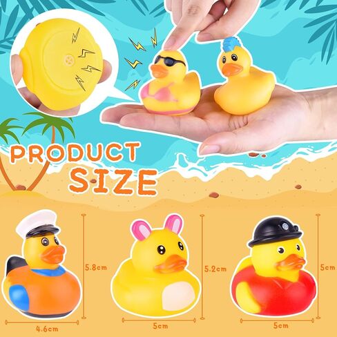 55 Packs Rubber Ducks, Assortment Rubber Ducks in Bulk for Kids Party Favors Baby Bath Shower Toys, Summer Beach Pool Activity Carnival, Small Rubber Duckies with Mesh Carry Bag in Saudi Arabia