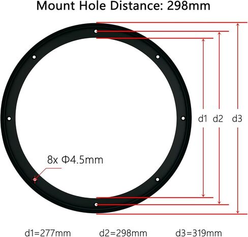 12" Speaker Grill Covers, Car Speaker Subwoofer Guard Protector, Metal Frame with Metal Mesh, Black - 1Pc in Kuwait