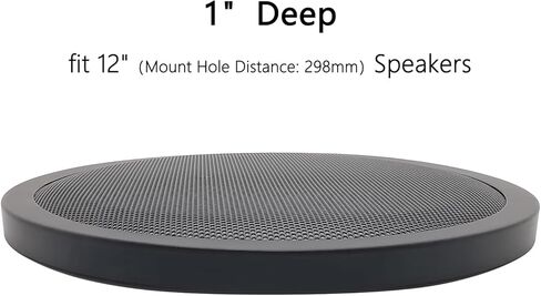 12" Speaker Grill Covers, Car Speaker Subwoofer Guard Protector, Metal Frame with Metal Mesh, Black - 1Pc in Kuwait