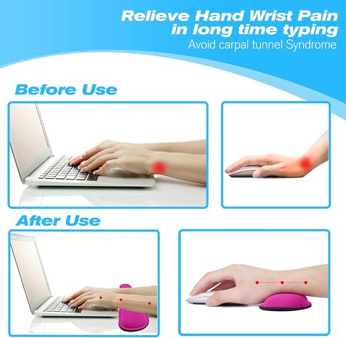 Keyboard Wrist Rest and Mouse Wrist Rest Set - Ergonomic Memory Foam Wrist Cushion - for Wrist Support on Computer, Laptop, Office, Playing Games, Typing Relieves Wrist Pain Red in Kuwait