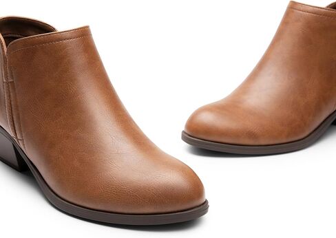DREAM PAIRS Women's Ankle Boots Low Chunky Heels Short Fall Booties in Saudi Arabia