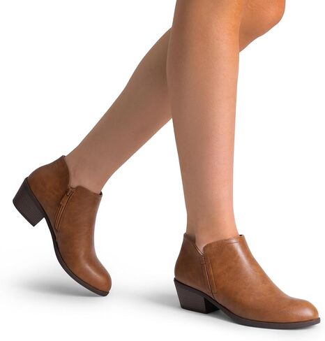 DREAM PAIRS Women's Ankle Boots Low Chunky Heels Short Fall Booties in Saudi Arabia