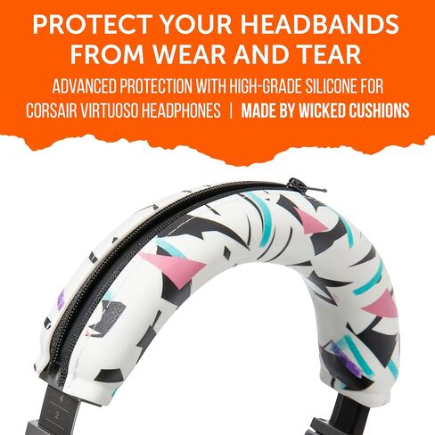 WC BandZ Virtuoso V2 - غطاء رأس من السيليكون لسماعات Corsair Virtuoso من Wicked Cushions | يمكن غسله في الغسالة، لا مزيد من الجلد المتقشر | لـ Virtuoso Wireless وXT وSE | أسود in Kuwait