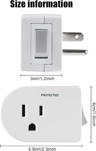 Single Surge Protector Plug with ON/Off Switch, FiiMan ETL Listed Grounded Outlet Wall Tap Adapter with Indicator Light, 1-Outlet, 245Joules/15A/1875W, White (1 Pack) in Saudi Arabia