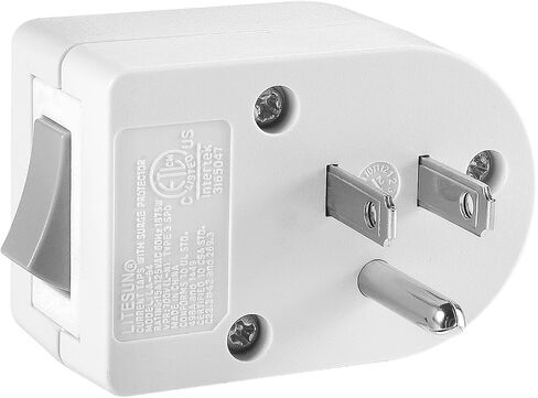 Single Surge Protector Plug with ON/Off Switch, FiiMan ETL Listed Grounded Outlet Wall Tap Adapter with Indicator Light, 1-Outlet, 245Joules/15A/1875W, White (1 Pack) in Saudi Arabia