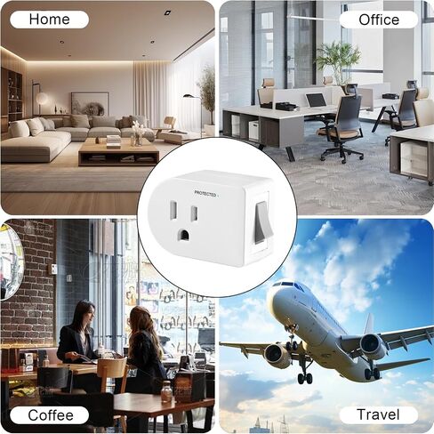 Single Surge Protector Plug with ON/Off Switch, FiiMan ETL Listed Grounded Outlet Wall Tap Adapter with Indicator Light, 1-Outlet, 245Joules/15A/1875W, White (1 Pack) in Saudi Arabia