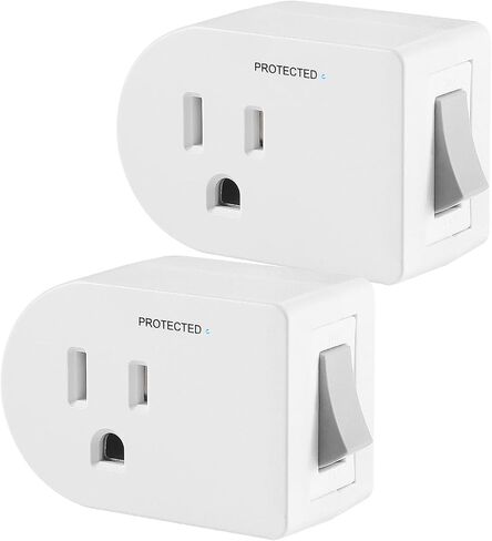 Single Surge Protector Plug with ON/Off Switch, FiiMan ETL Listed Grounded Outlet Wall Tap Adapter with Indicator Light, 1-Outlet, 245Joules/15A/1875W, White (1 Pack) in Saudi Arabia