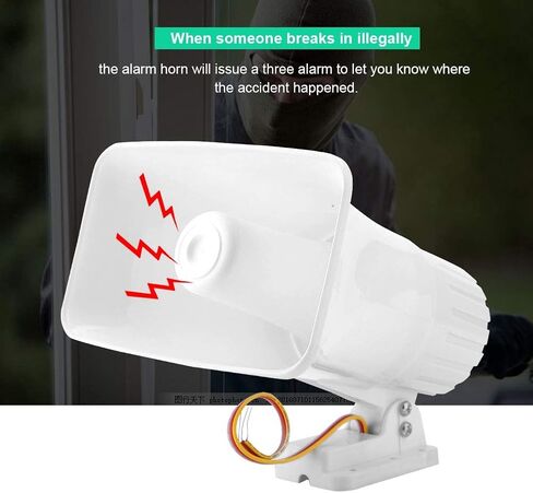 Horn Siren,ASHATA 150 dB DC 12V Dual Tone Wired Horn Siren Burglar Alarm System,Warning Althorn Speaker for Home Security in Saudi Arabia