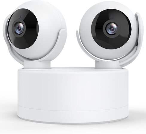 Indoor Dual Lens Smart Security Camera with PTZ, 4MP, WiFi, Motion Detection, HumanTracking, 2-Way Audio, IR Night Vision, Cloud and SD Card Storage for Baby, Pet, Home in Saudi Arabia