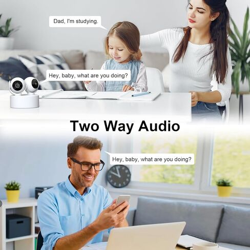 Indoor Dual Lens Smart Security Camera with PTZ, 4MP, WiFi, Motion Detection, HumanTracking, 2-Way Audio, IR Night Vision, Cloud and SD Card Storage for Baby, Pet, Home in Saudi Arabia