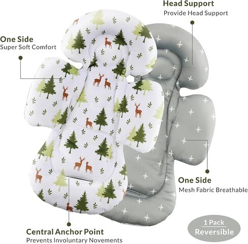 Generic Infant Car Seat Insert Compatible with Mamaroo Swing & Graco Swing and Infant Car Seat, Newborn Insert Baby Head Body Support, Reversible Design, Breathable Soft Fabric, 1Pcs - Pink Floral in Saudi Arabia