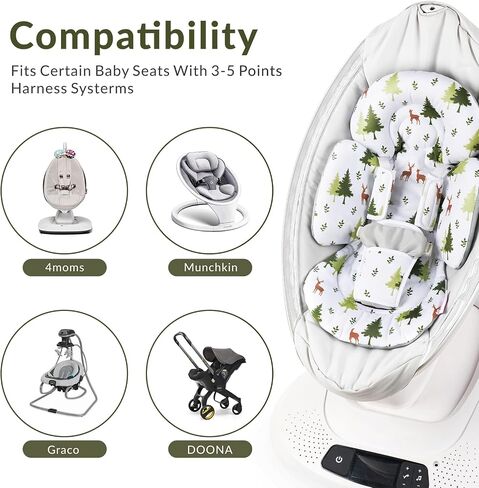 Generic Infant Car Seat Insert Compatible with Mamaroo Swing & Graco Swing and Infant Car Seat, Newborn Insert Baby Head Body Support, Reversible Design, Breathable Soft Fabric, 1Pcs - Pink Floral in Saudi Arabia