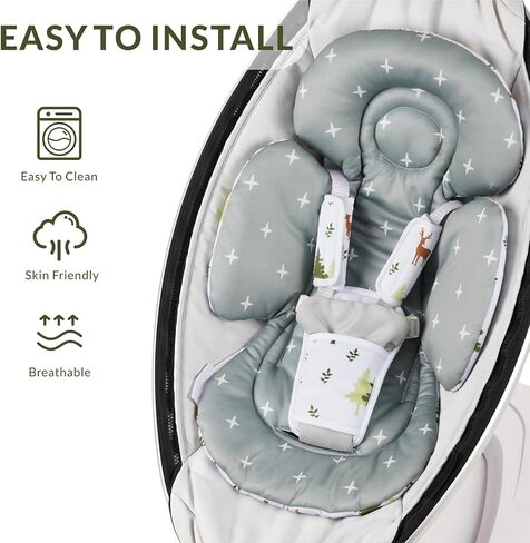 Generic Infant Car Seat Insert Compatible with Mamaroo Swing & Graco Swing and Infant Car Seat, Newborn Insert Baby Head Body Support, Reversible Design, Breathable Soft Fabric, 1Pcs - Pink Floral in Saudi Arabia